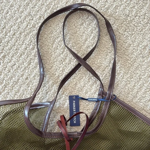 Parker Thatch NWT Olive Mesh Tote Bag - Picture 6 of 9